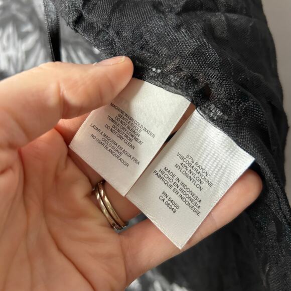 Jones Studio Sheer Lace Open Front Jacket Women’s 3X Black Whimsigoth Witchy - Picture 5 of 6